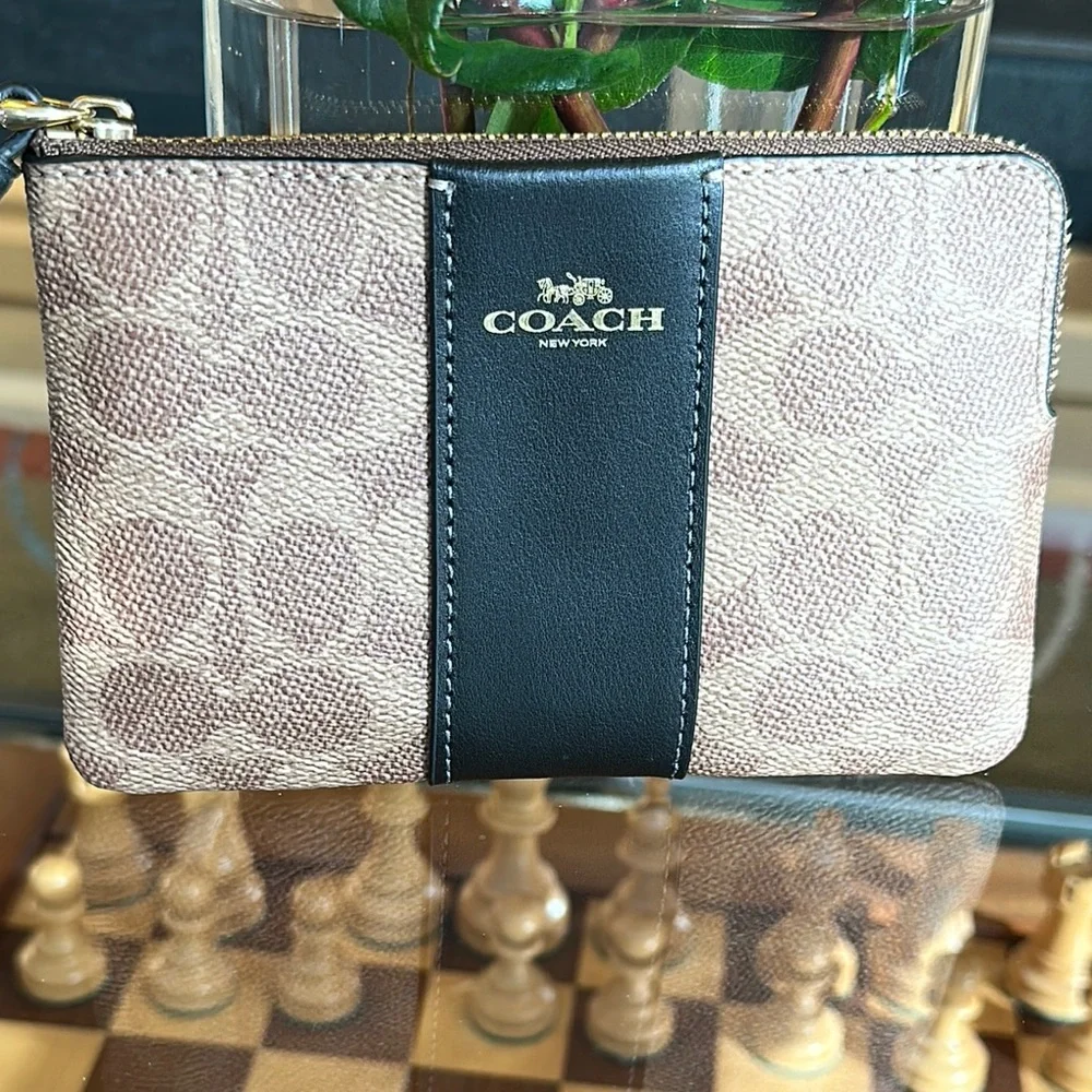 Coach Brown and Black Wristlet